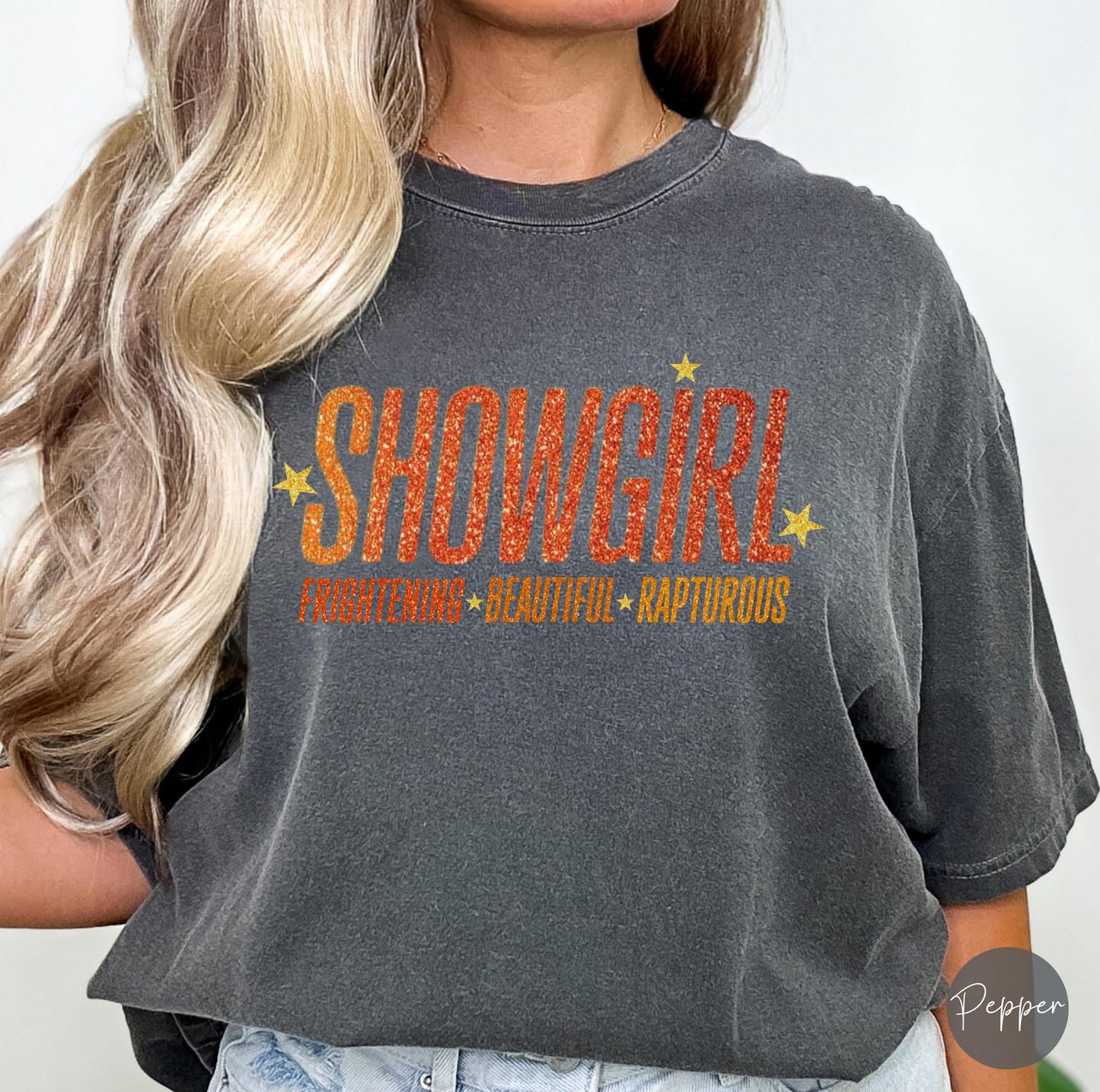 Showgirl Unisex Tee, Showgirl Era, TS12 T-shirt, Frightening Beautiful Rapturous Shirt, Comfort Colors T-shirts