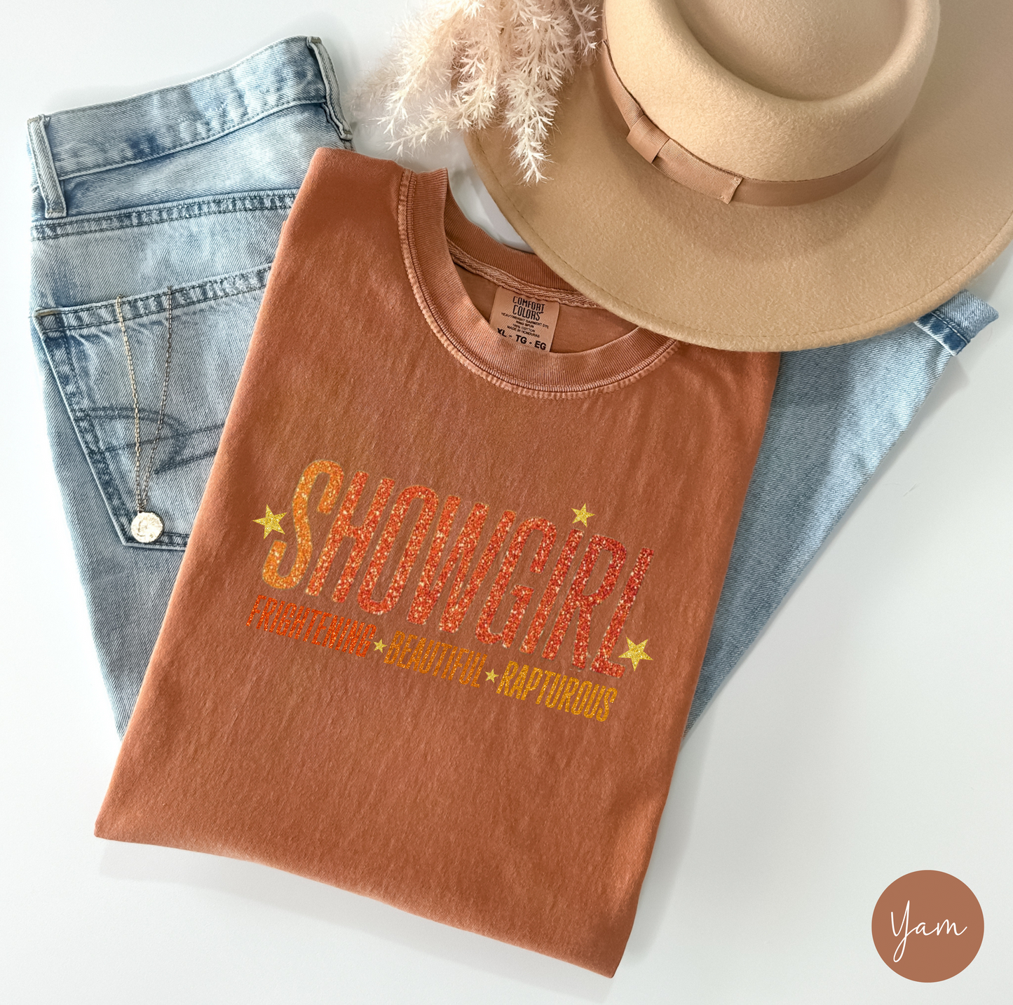 Showgirl Unisex Tee, Showgirl Era, TS12 T-shirt, Frightening Beautiful Rapturous Shirt, Comfort Colors T-shirts