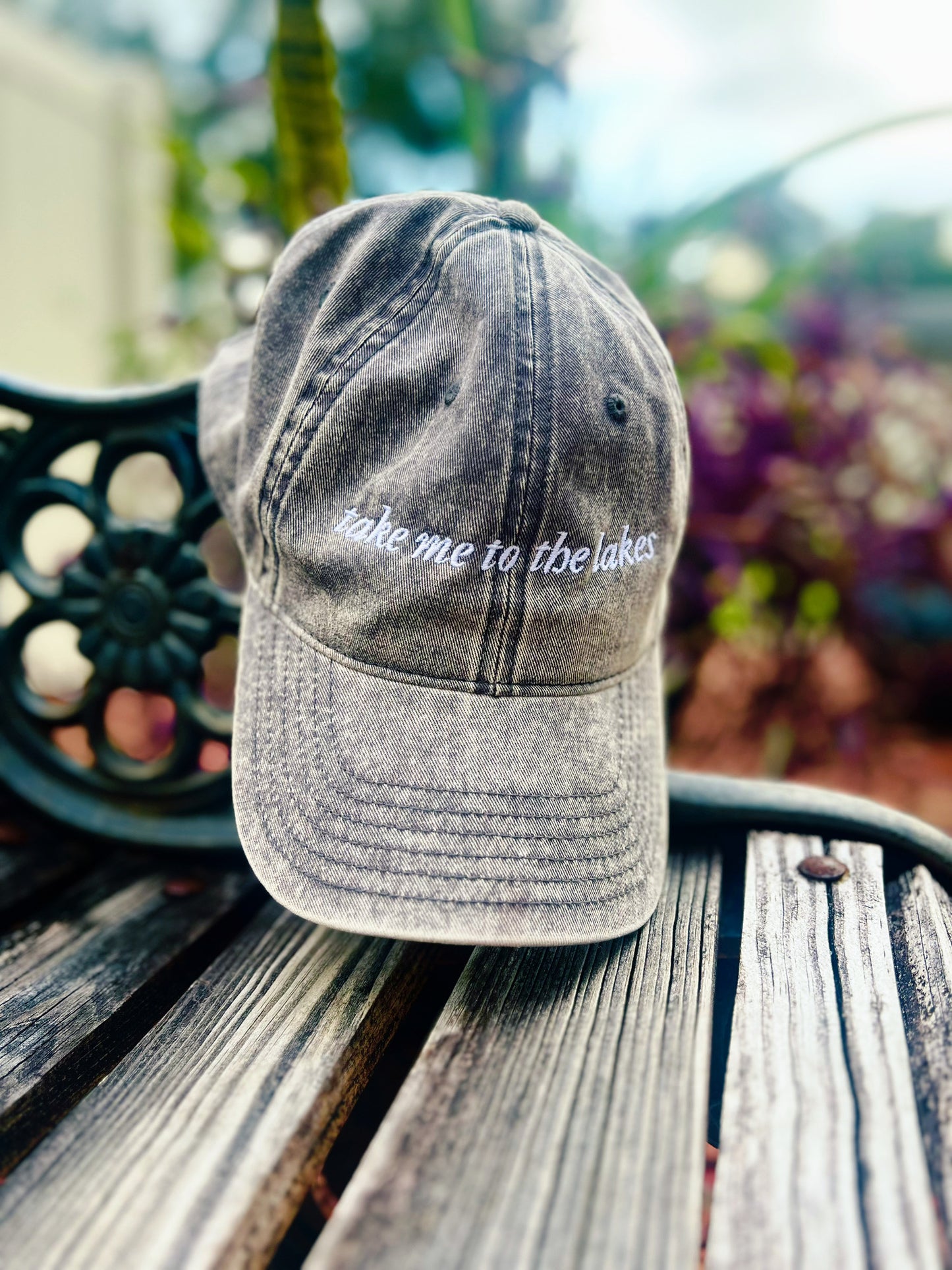 Vintage Embroidered Cap, Take Me to the Lakes Hat, Folk, Lore Hat, Vintage Hats