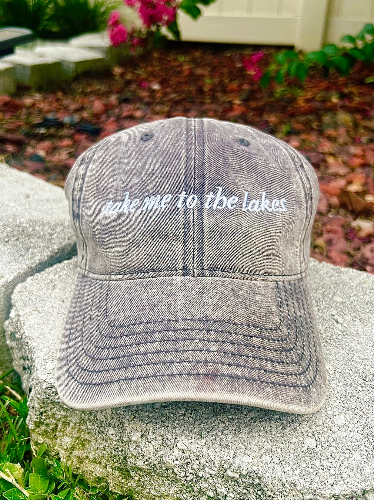 Vintage Embroidered Cap, Take Me to the Lakes Hat, Folk, Lore Hat, Vintage Hats