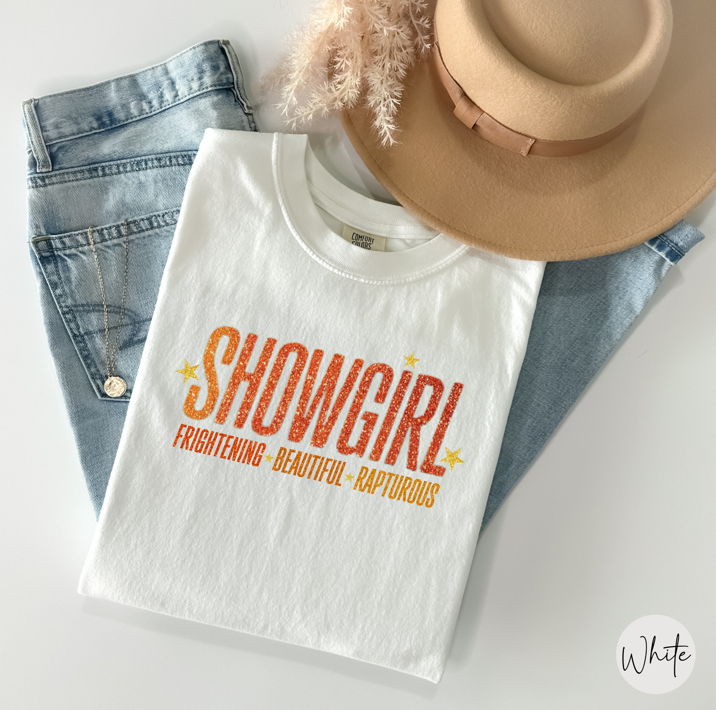 Showgirl Unisex Tee, Showgirl Era, TS12 T-shirt, Frightening Beautiful Rapturous Shirt, Comfort Colors T-shirts