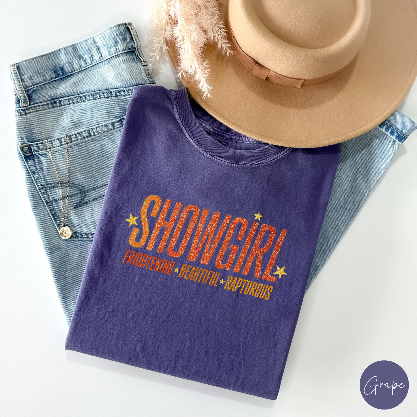 Showgirl Unisex Tee, Showgirl Era, TS12 T-shirt, Frightening Beautiful Rapturous Shirt, Comfort Colors T-shirts